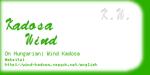 kadosa wind business card